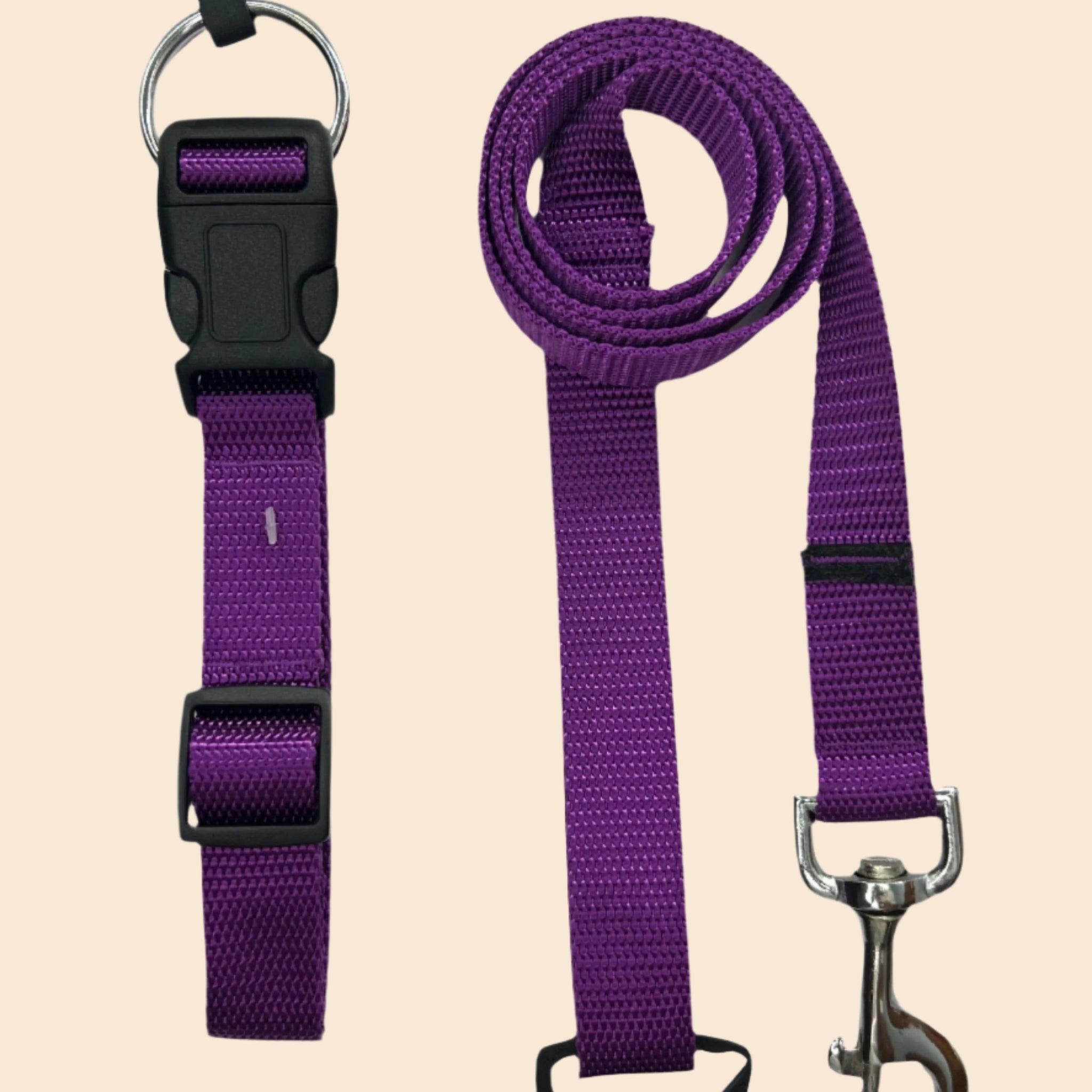 Pet Walk Essential Collar & Leash Combo Set - Purple