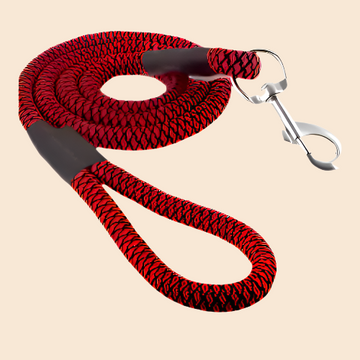 Rope Leash with handle - Red