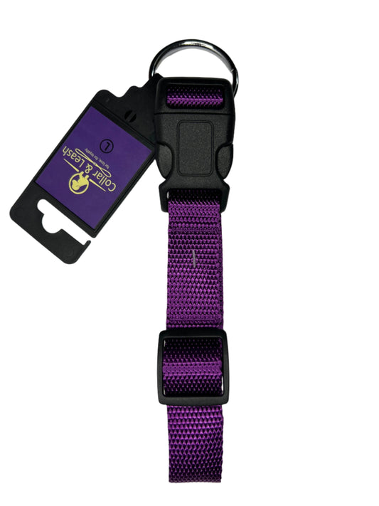 Pet Walk Essential Collar & Leash Combo Set - Purple