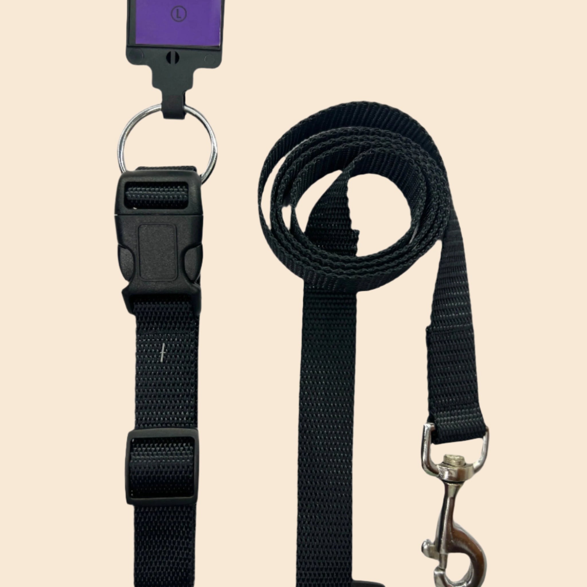 Pet Walk Essential Collar & Leash Combo Set - Black