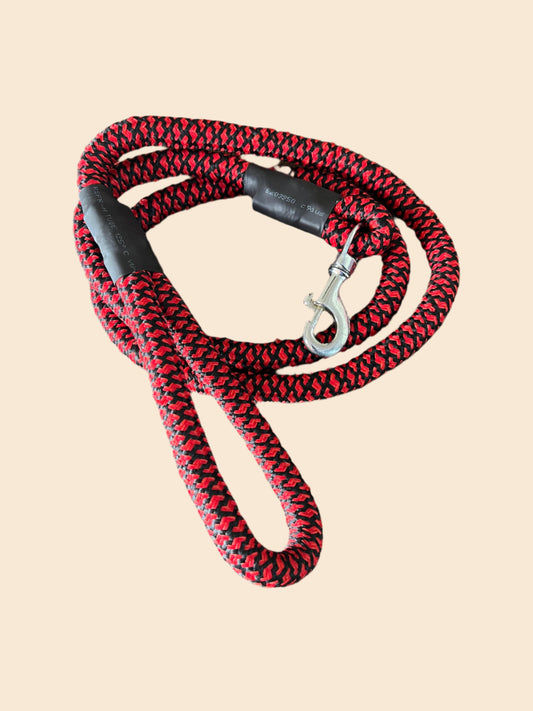 Rope Leash with handle - Red