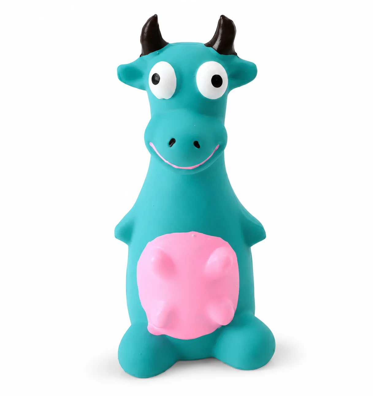 Interactive Latex Squeaky Bull Puppy Toy - 15cm