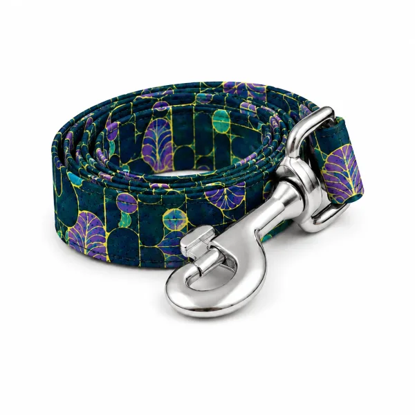 Digital Print Leash | Stylish & Durable | Green & Blue Dotted Design |