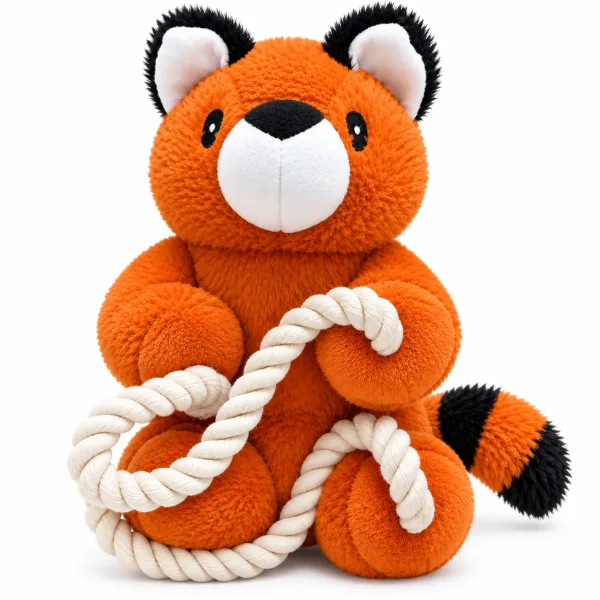 Racoon Squeaky Rope Plush toy for Dogs 