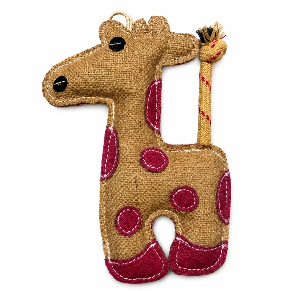 Eco-Friendly Jute Rope Giraffe Dog Toy | Durable Chew, Tug & Fetch Toy for All Breeds (Colour May Vary)