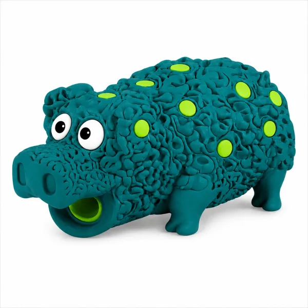 Teal Dotted Grunter |Squeaky Latex Toy | (17cm)
