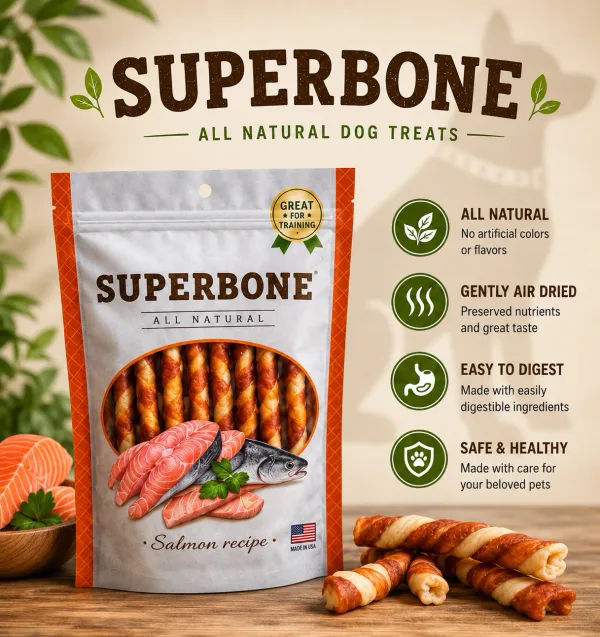 All-Natural Chicken Stick Dog Treats with Salmon Oil (9-in-1 Benefits) | Highly-Digestible Training Chews for All Breeds (100 g)